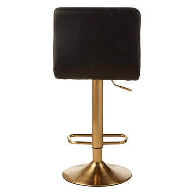 Baina Black Leather Bar Stool