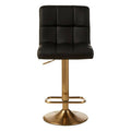 Baina Black Leather Bar Stool