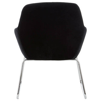 Stockholm Black Velvet Dining Chair With Chrome Legs