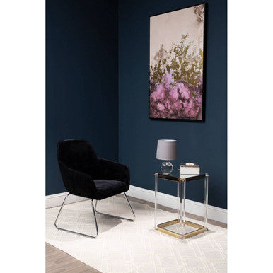 Stockholm Black Velvet Dining Chair With Chrome Legs