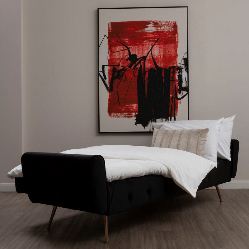 Black Velvet Sofa Bed, Hayton