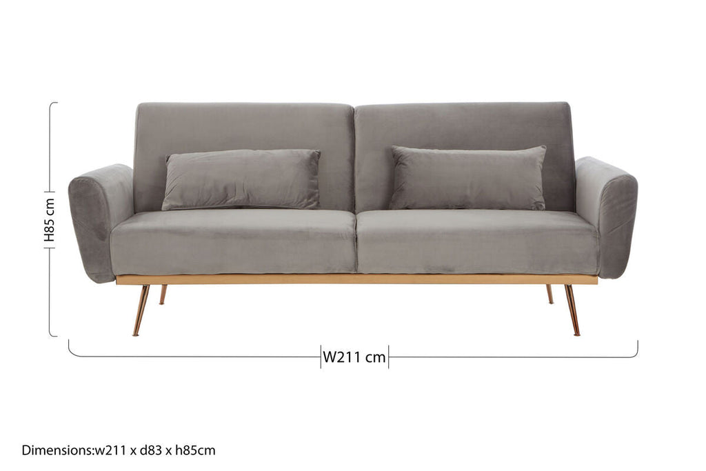 Grey Velvet Sofa Bed, Hatton