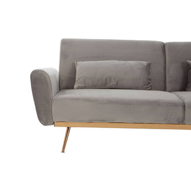 Grey Velvet Sofa Bed, Hatton