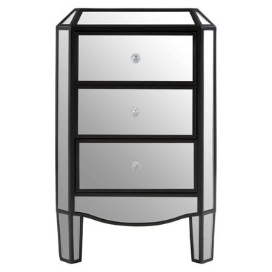Tiffany 3 Drawer Mirrored Chest Glass Natural Glamorous