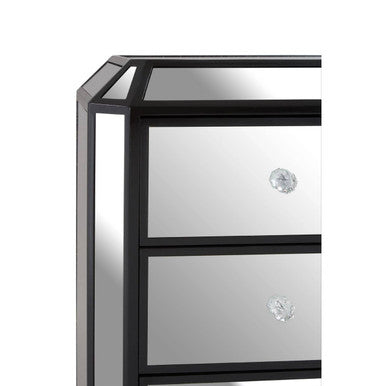 Tiffany 3 Drawer Mirrored Chest Glass Natural Glamorous