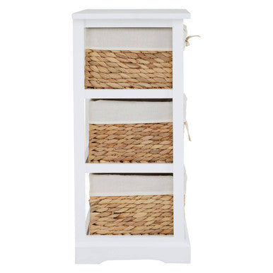 Ashby 3 Seagrass Drawer Chest White