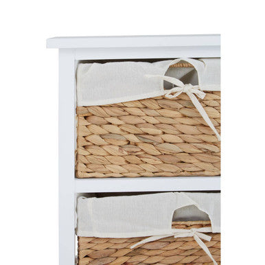 Ashby 3 Seagrass Drawer Chest White