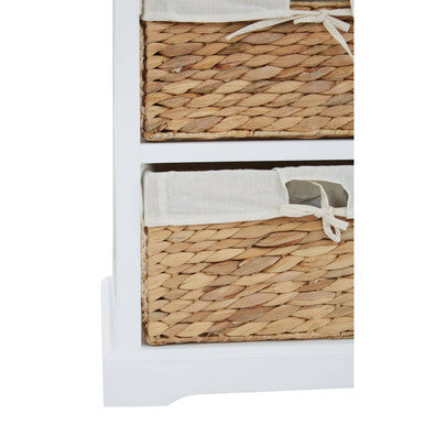Ashby 3 Seagrass Drawer Chest White