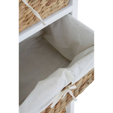 Ashby 3 Seagrass Drawer Chest White
