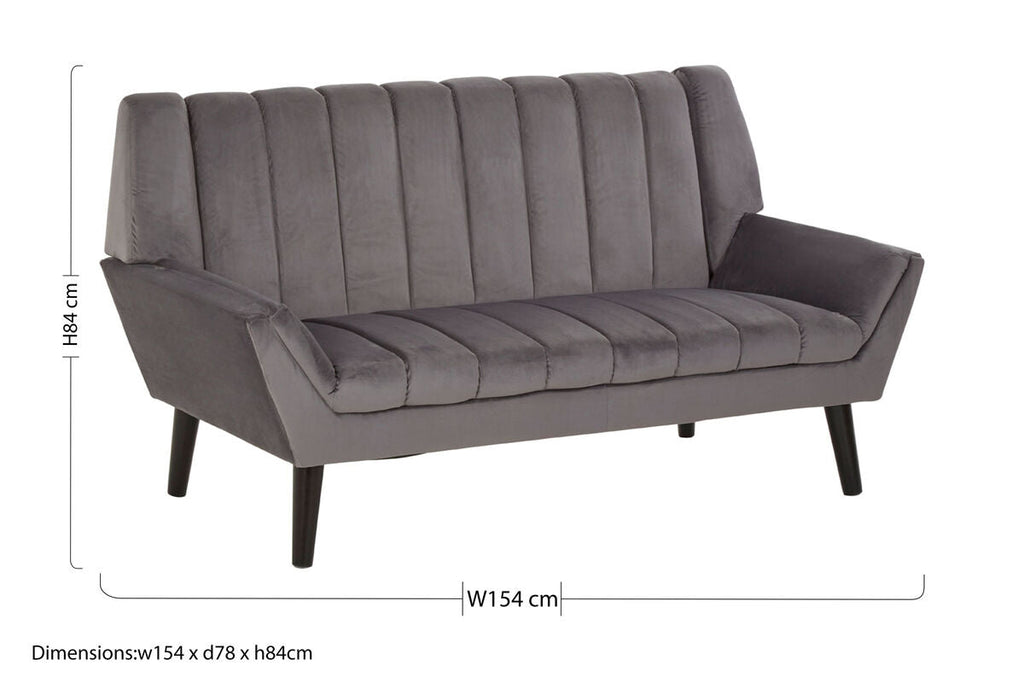 2 Seat Grey Sofa, Savina