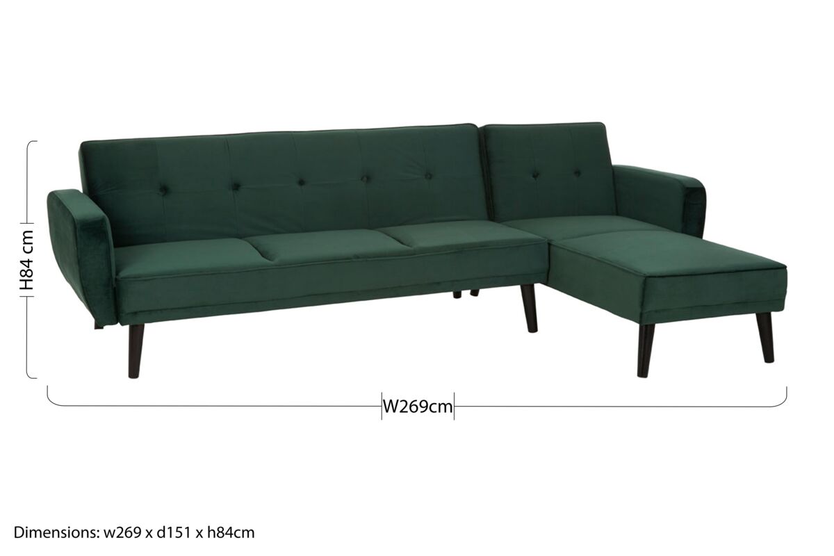3 Seat Green Sofa Bed, Serene