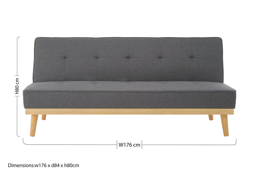 3 Seat Grey Sofa Bed, Stockholm