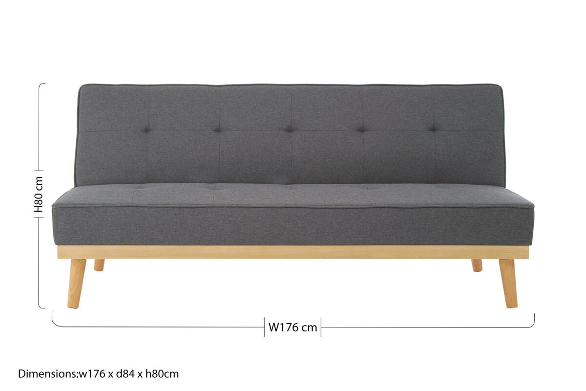 3 Seat Grey Sofa Bed, Stockholm