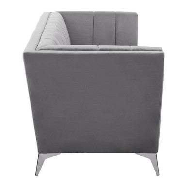 3 Seat Grey Velvet Sofa, Hansa