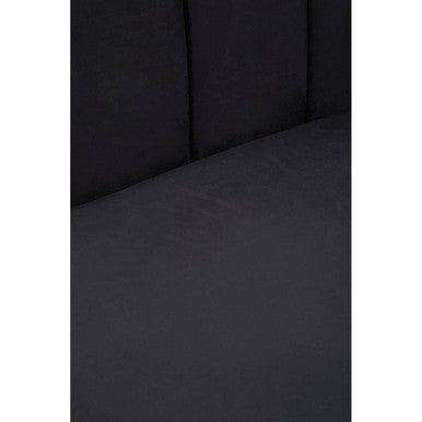 3 Seat Black Velvet Sofa, Hansa