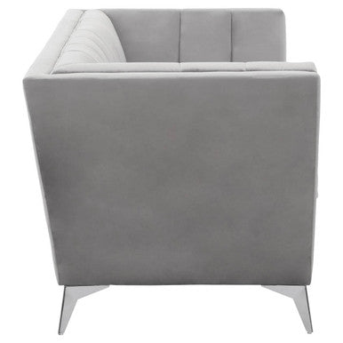 2 Seat Grey Velvet Sofa, Hansa