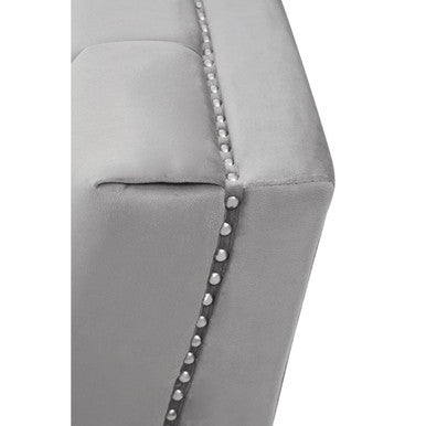 2 Seat Grey Velvet Sofa, Hansa