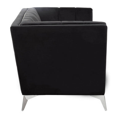 2 Seat Black Velvet Sofa, Hansa