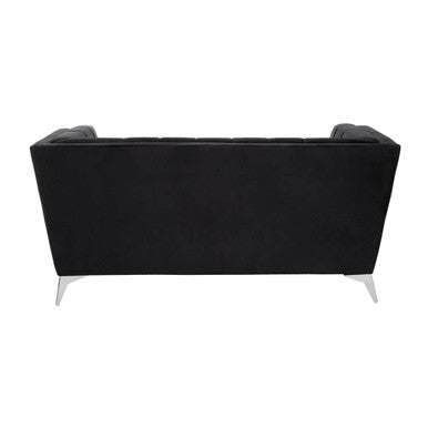 2 Seat Black Velvet Sofa, Hansa