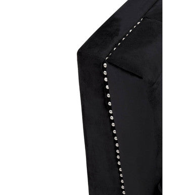 2 Seat Black Velvet Sofa, Hansa