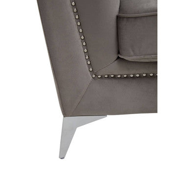 Hansa Grey Velvet Chair