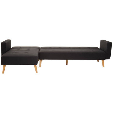Black Linen Corner Sofa Bed, Hansa Hagen