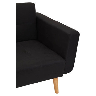 Black Linen Corner Sofa Bed, Hansa Hagen