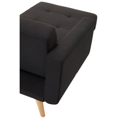 Black Linen Corner Sofa Bed, Hansa Hagen