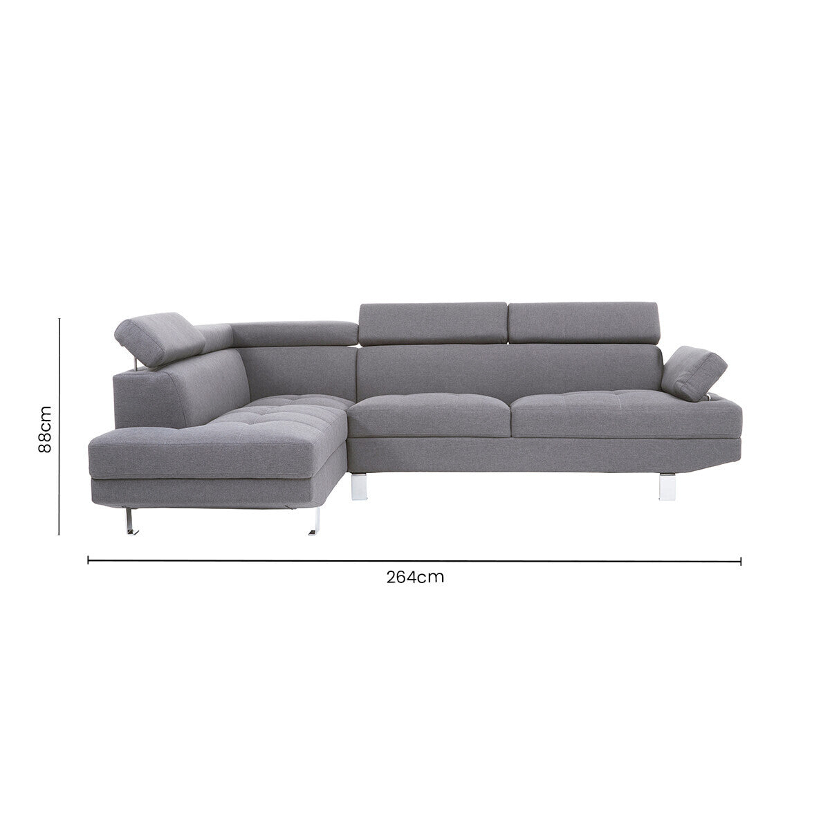 Grey Linen Corner Sofa, Hanover