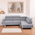 Grey Linen Corner Sofa, Hanover