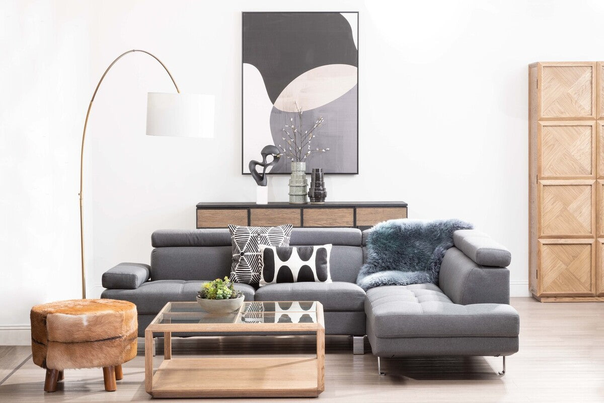 Grey Linen Corner Sofa, Hanover