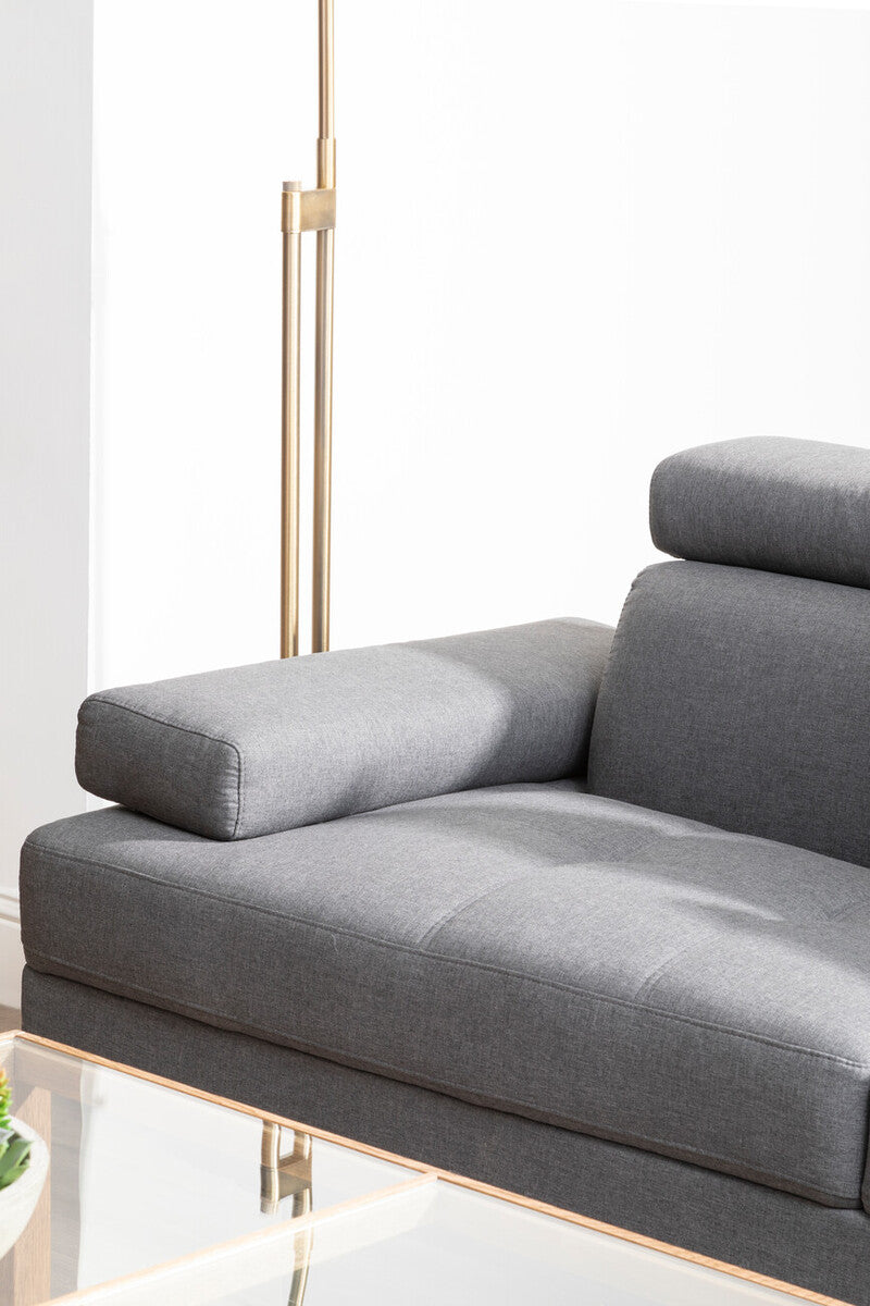 Grey Linen Corner Sofa, Hanover