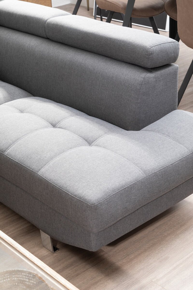 Grey Linen Corner Sofa, Hanover