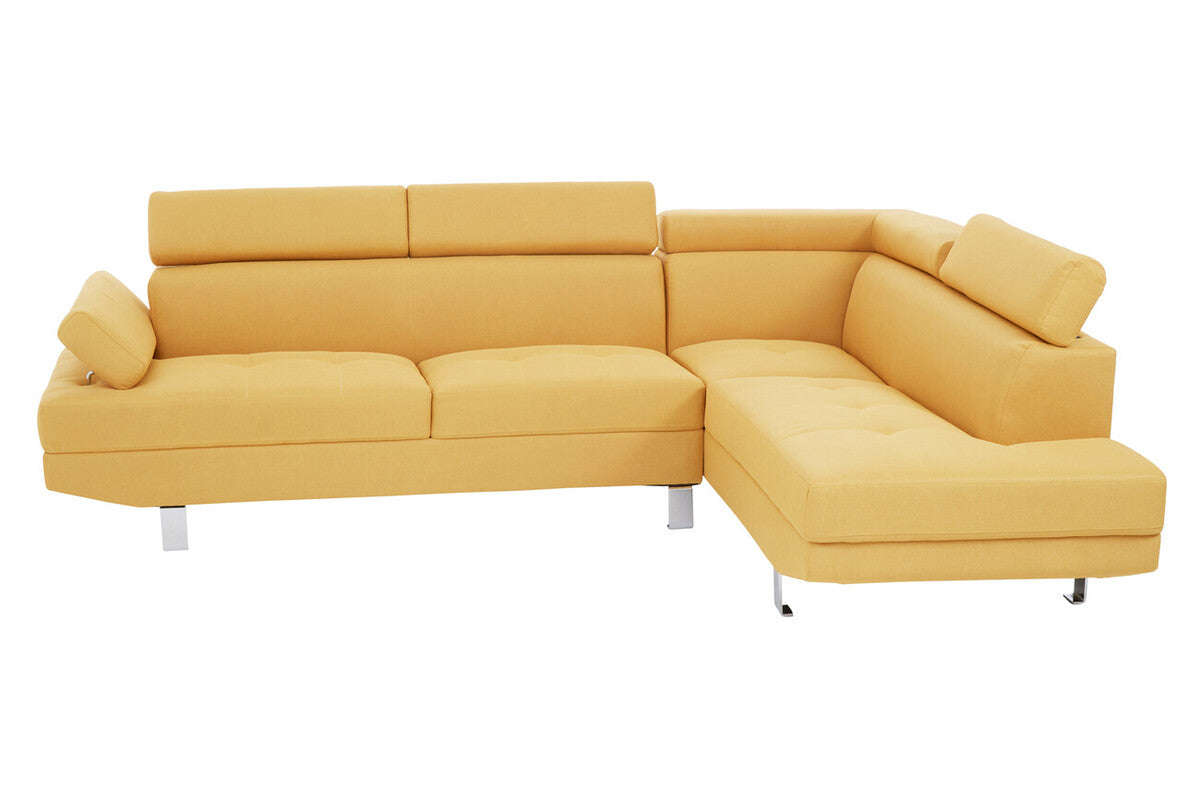 Ochre Linen Corner Sofa, Hanover