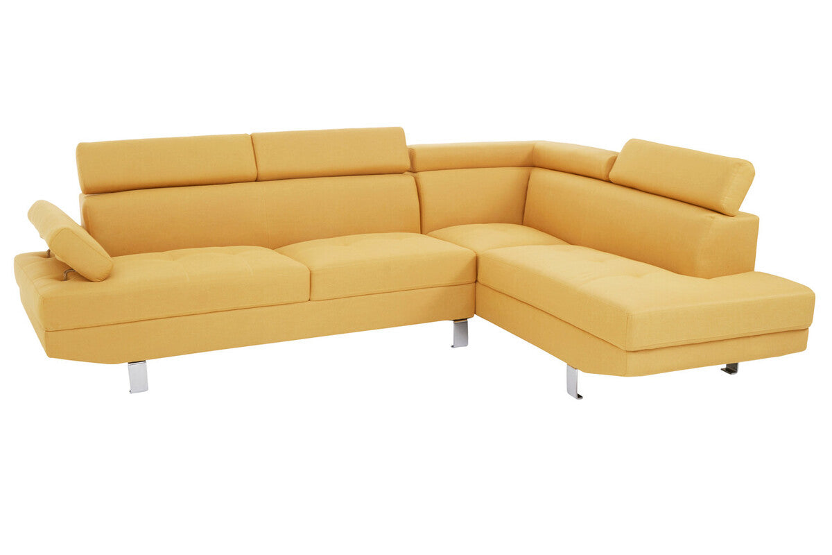Ochre Linen Corner Sofa, Hanover
