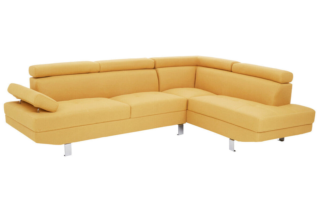 Ochre Linen Corner Sofa, Hanover
