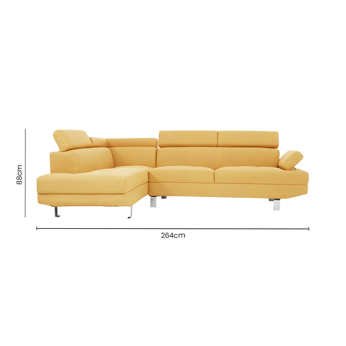 Ochre Linen Corner Sofa, Hanover