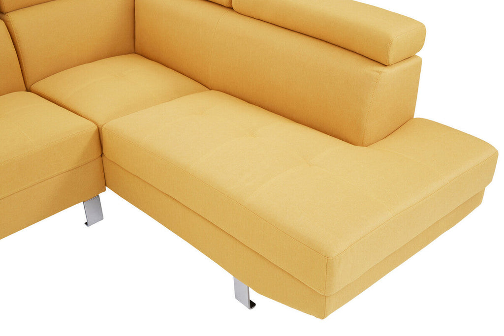 Ochre Linen Corner Sofa, Hanover