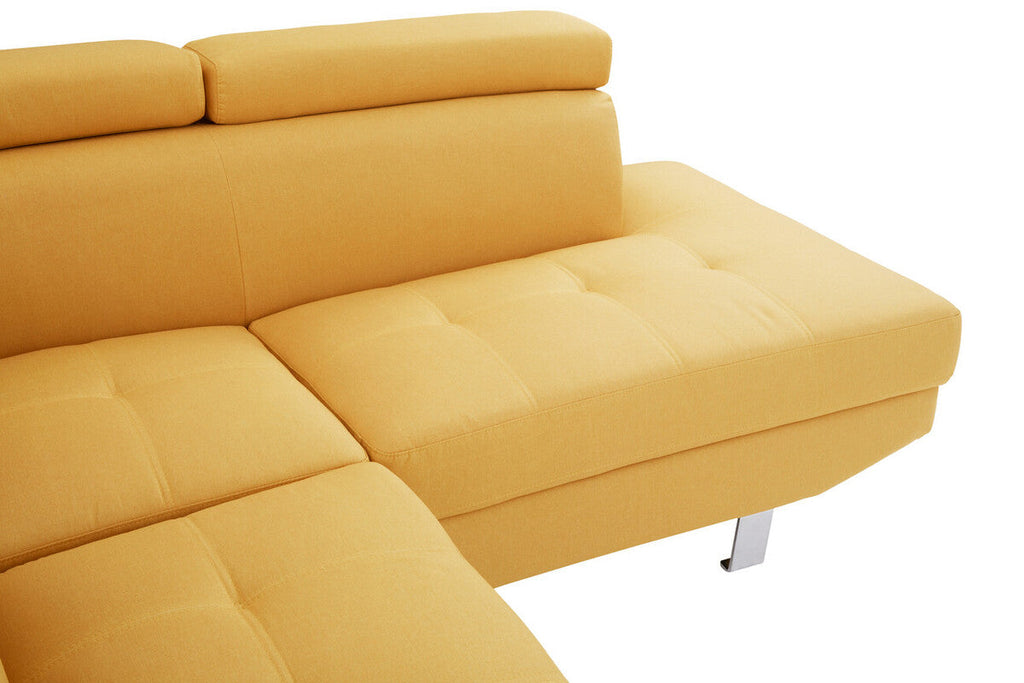 Ochre Linen Corner Sofa, Hanover