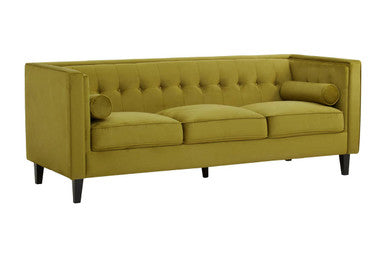 3 Seat Olive Velvet Sofa, Helia