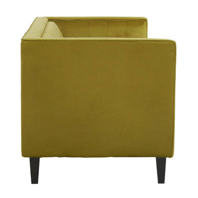 3 Seat Olive Velvet Sofa, Helia