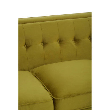 3 Seat Olive Velvet Sofa, Helia