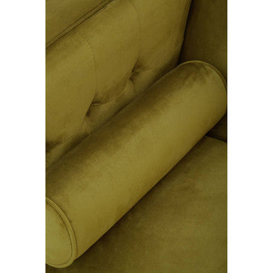 3 Seat Olive Velvet Sofa, Helia