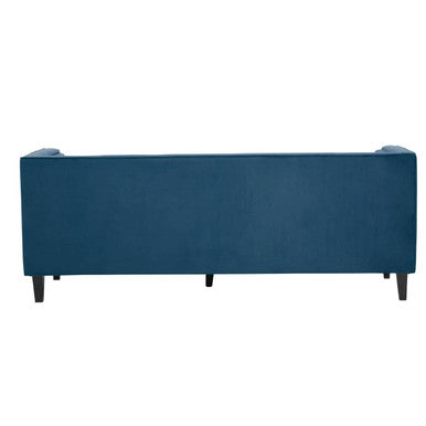 3 Seat Blue Velvet Sofa, Helia