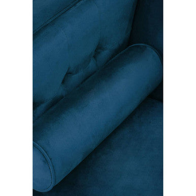 3 Seat Blue Velvet Sofa, Helia
