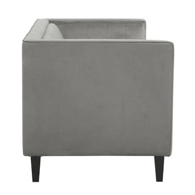 3 Seat Grey Velvet Sofa, Helia