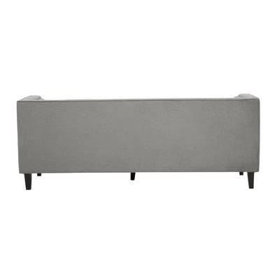 3 Seat Grey Velvet Sofa, Helia