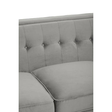 3 Seat Grey Velvet Sofa, Helia