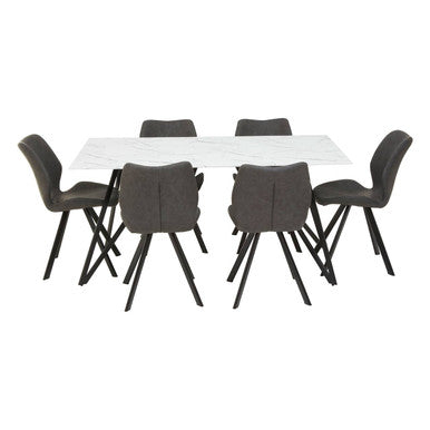 Weston Marble Dining Table With 6 Chairs Set