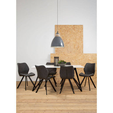 Weston Marble Dining Table With 6 Chairs Set